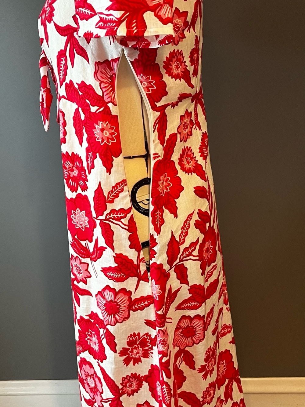 Boden Red and White Floral Midi Dress - Picture 5 of 6